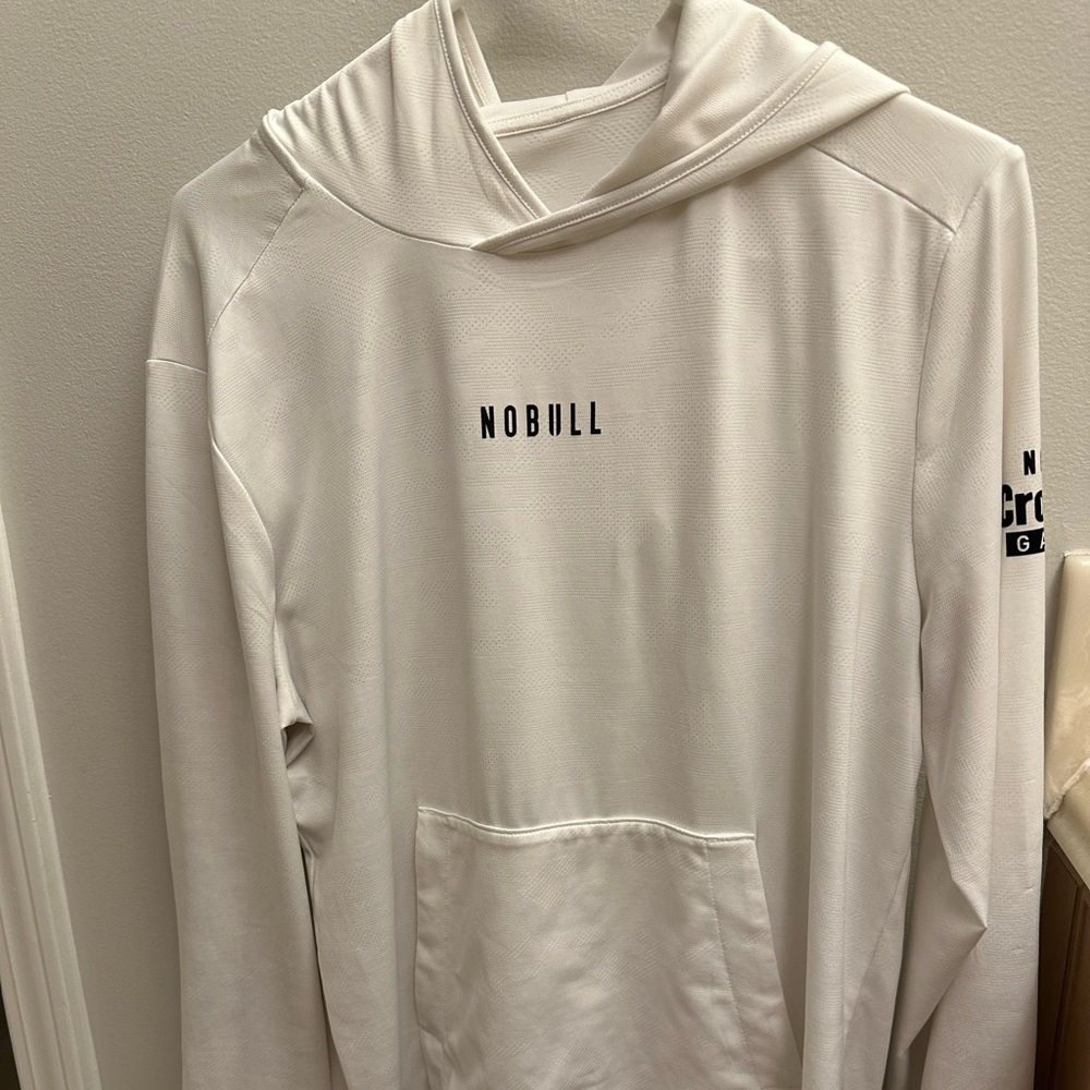 NOBULL men’s white long sleeve hoodie CrossFit games, 2023